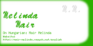 melinda mair business card